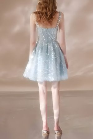 Crystal Strap Sequin Mini Dress