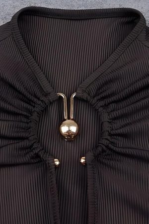 Cut Out Open Front Bodysuit