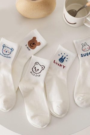 Cute Kawaii Patterned Socks 5 Pairs