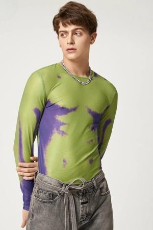 Cyberpunk Abstract Painting Mesh Top