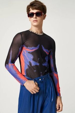 Cyberpunk Abstract Painting Mesh Top