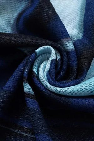 Cyberpunk Blue Aura Sheer Top