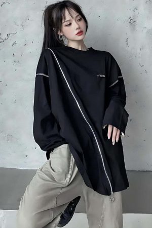 Cyberpunk Cross Zip-Up Top