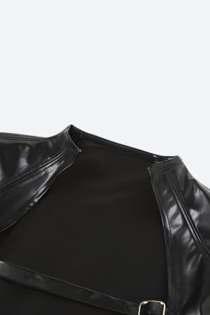 Cyberpunk Faux Leather Crop Jacket