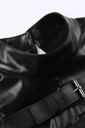 Cyberpunk Faux Leather Crop Top