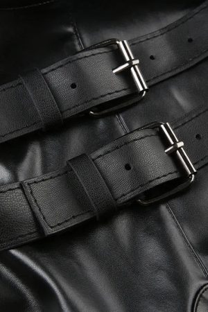 Cyberpunk Faux Leather Crop Top