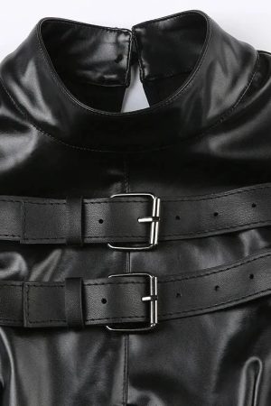 Cyberpunk Faux Leather Crop Top