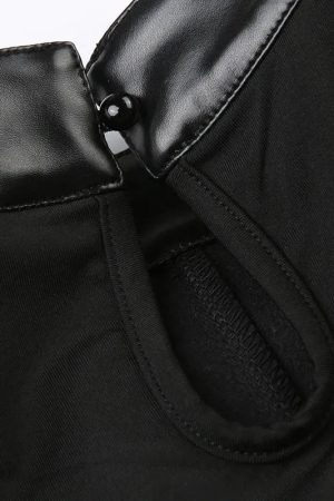 Cyberpunk Faux Leather Crop Top