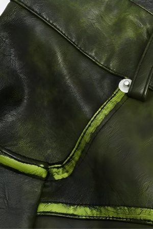 Cyberpunk Forest Faux Leather Pants