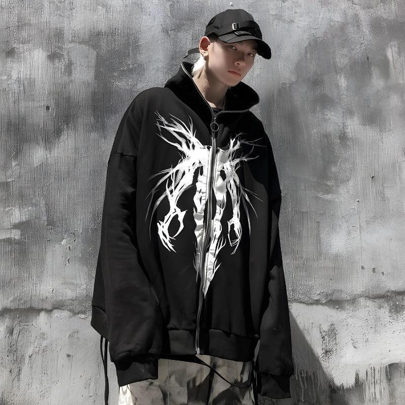 Cyberpunk Ghost Full Zip-Up Hoodie Cyberpunk Ghost Full Zip-Up Hoodie