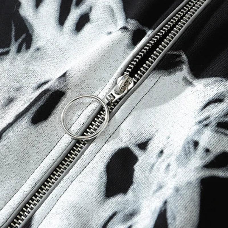 Cyberpunk Ghost Full Zip-Up Hoodie Cyberpunk Ghost Full Zip-Up Hoodie