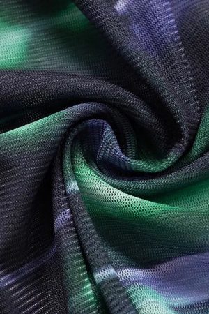 Cyberpunk Green Lights Mesh Top