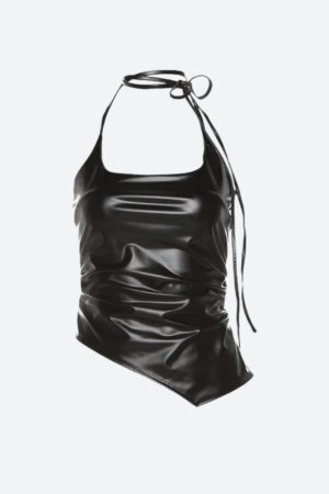 Cyberpunk Halter Neck Tie Top