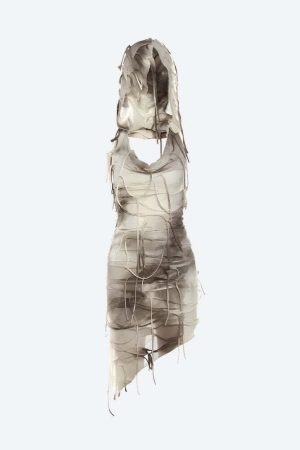 Cyberpunk Hooded Mini Dress