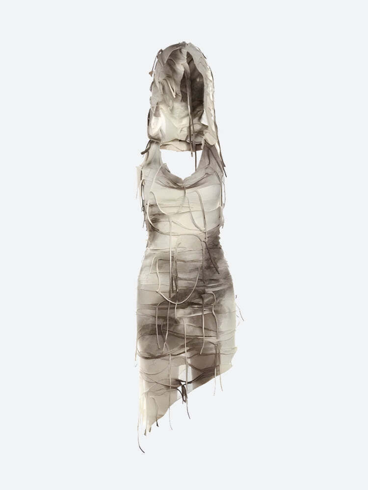 Cyberpunk Hooded Mini Dress Cyberpunk Hooded Mini Dress