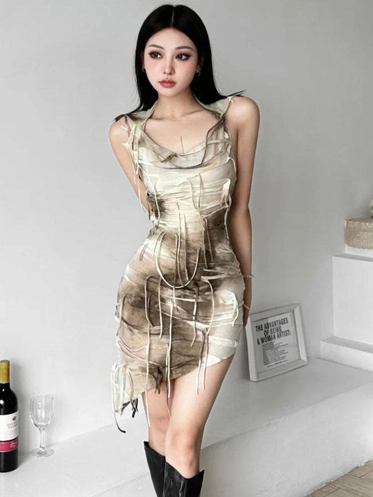 Cyberpunk Hooded Mini Dress Cyberpunk Hooded Mini Dress