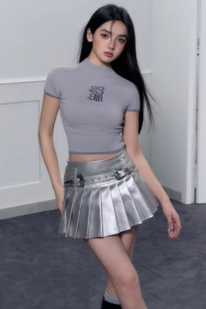 Cyberpunk Metallic Mini Skirt