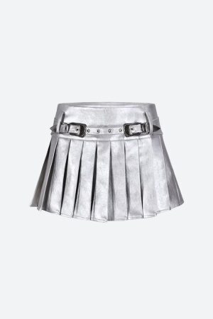 Cyberpunk Metallic Mini Skirt