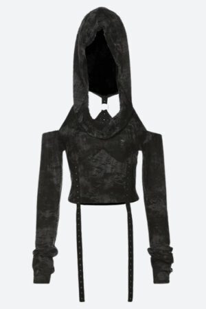 Cyberpunk Off Shoulder Hooded Top