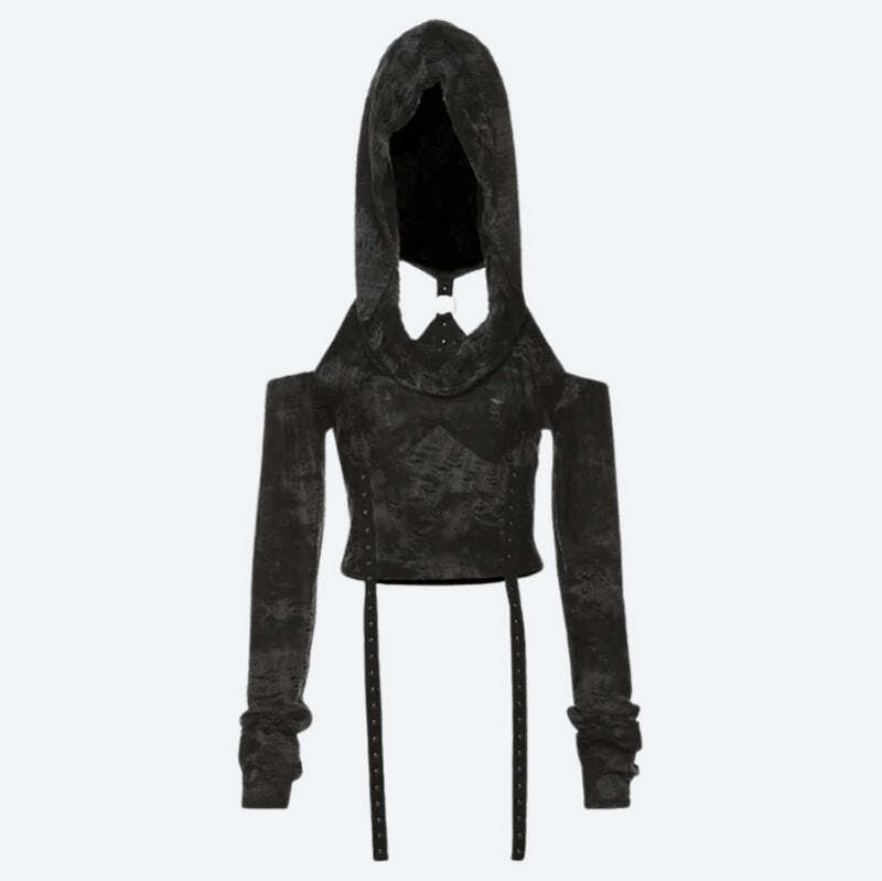 Cyberpunk Off Shoulder Hooded Top Cyberpunk Off Shoulder Hooded Top