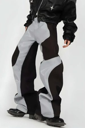 Cyberpunk Patchwork Wide Leg Pants