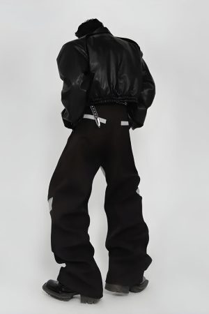 Cyberpunk Patchwork Wide Leg Pants