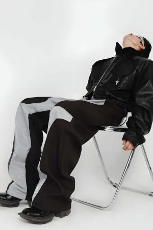 Cyberpunk Patchwork Wide Leg Pants