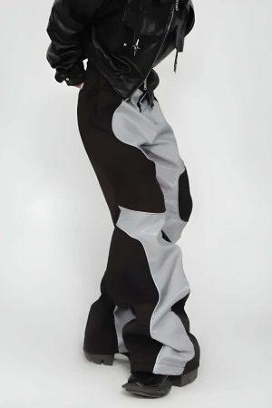 Cyberpunk Patchwork Wide Leg Pants