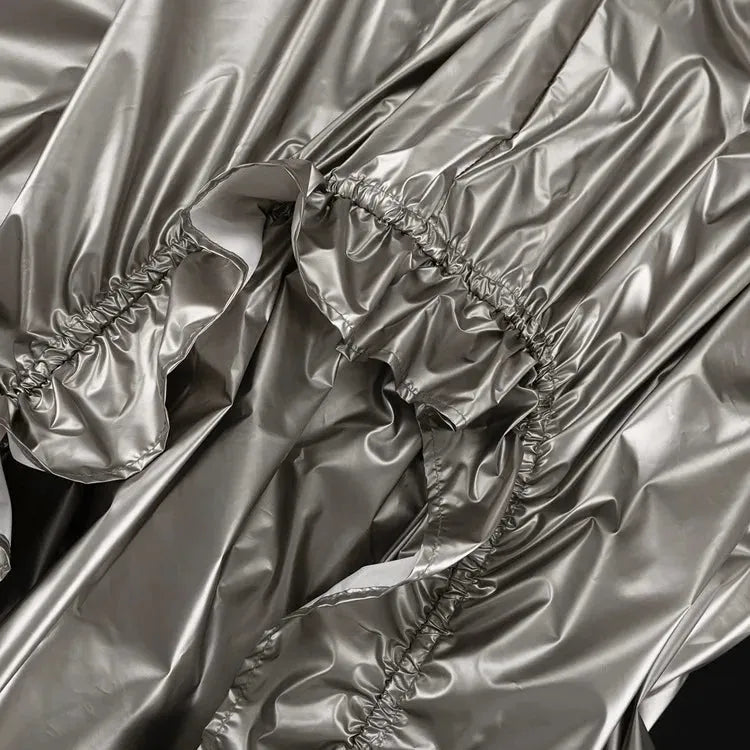 Cyberpunk Ruched Parachute Maxi Skirt Cyberpunk Ruched Parachute Maxi Skirt