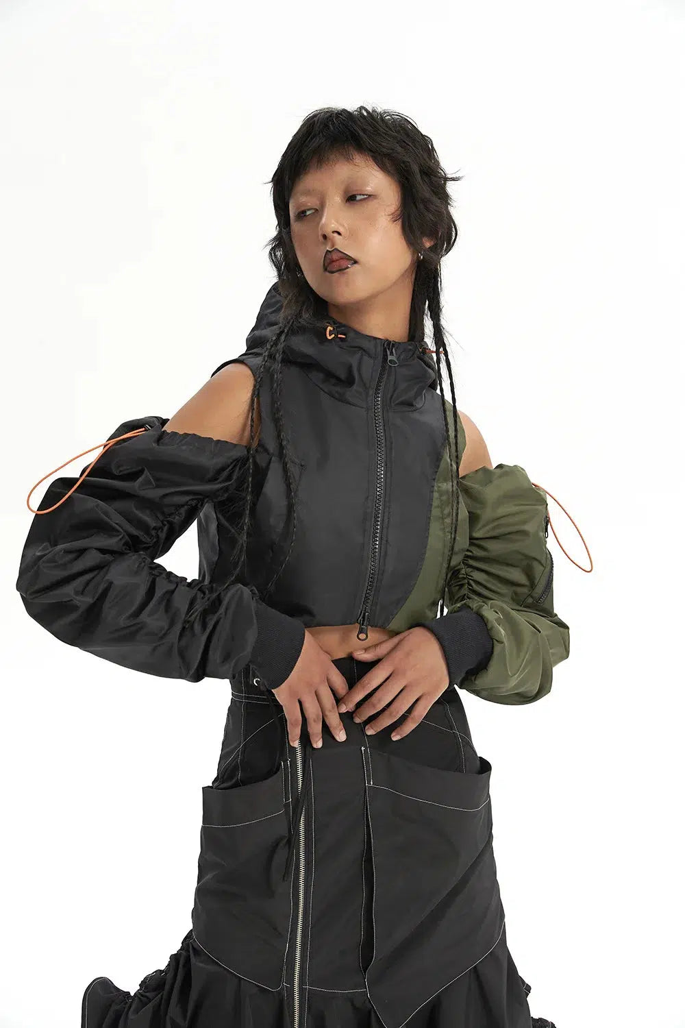 Cyberpunk Ruched Sleeve Puffer Jacket Cyberpunk Ruched Sleeve Puffer Jacket