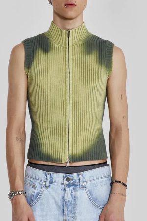 Cyberpunk Zip-Up Cardigan Vest