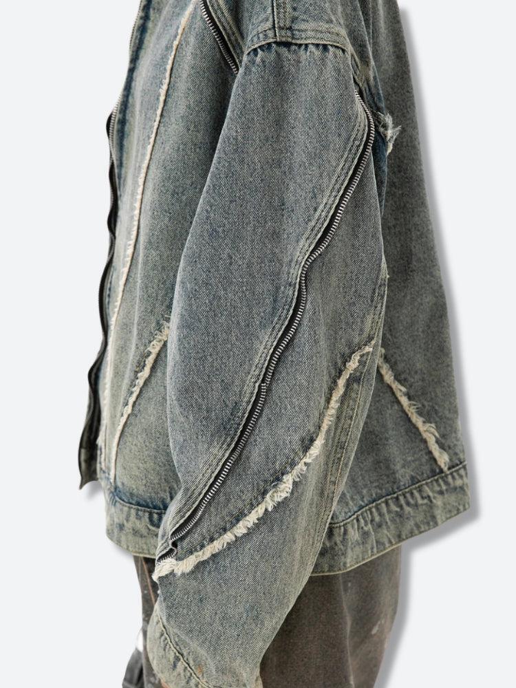 Cyberpunk Zip-Up Denim Jacket Cyberpunk Zip-Up Denim Jacket