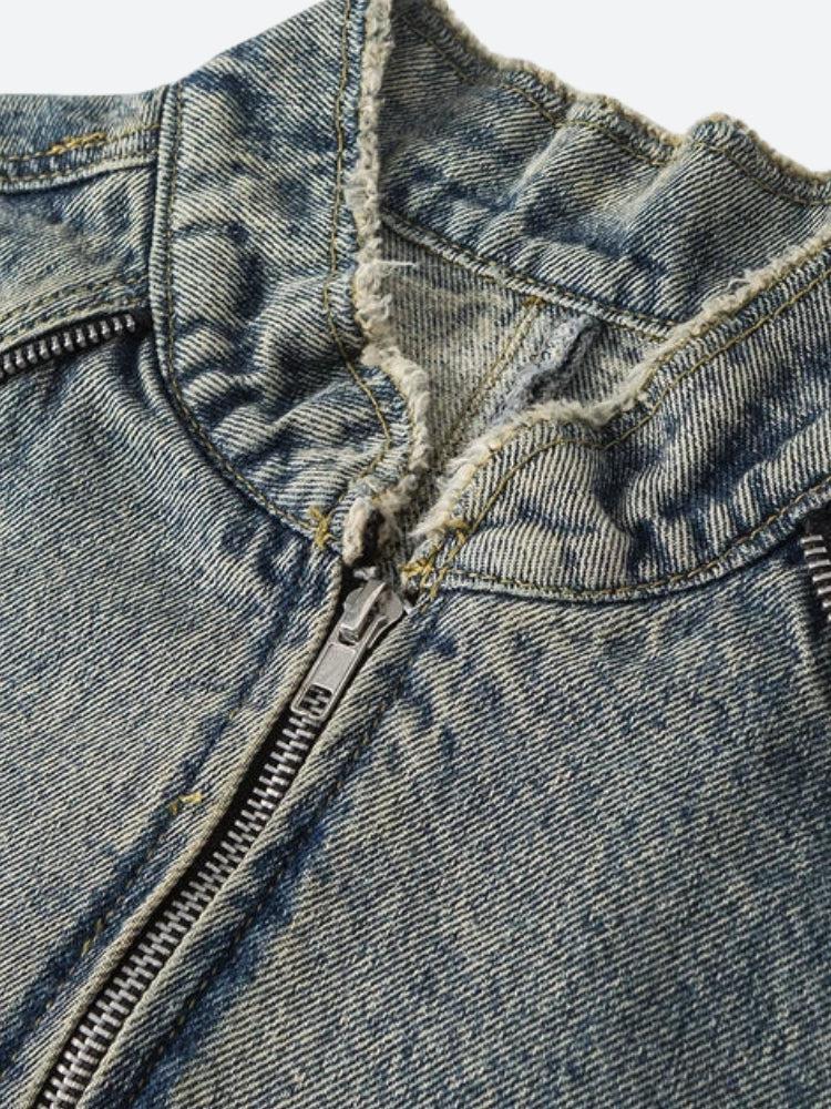 Cyberpunk Zip-Up Denim Jacket Cyberpunk Zip-Up Denim Jacket