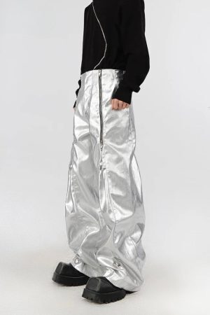 Cyberpunk Zip-Up Parachute Pants
