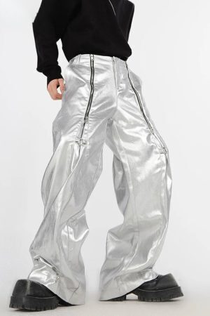 Cyberpunk Zip-Up Parachute Pants
