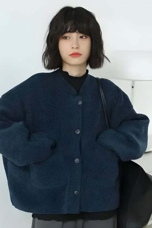 Dark Academia Button Up Pockets Cardigan