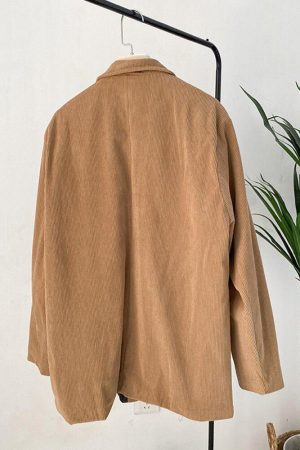 Dark Academia Corduroy Long Jacket