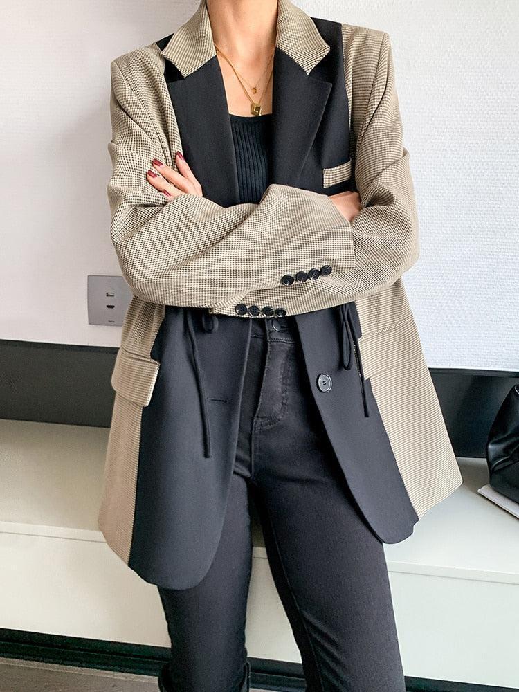 Dark Academia Double Color Blazer Dark Academia Double Color Blazer