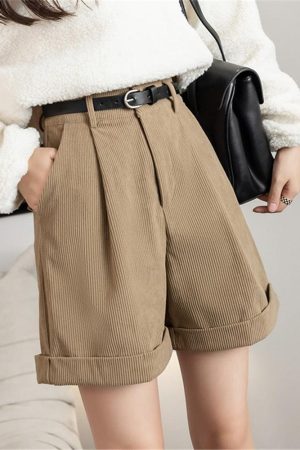 Dark Academia High Waist Shorts