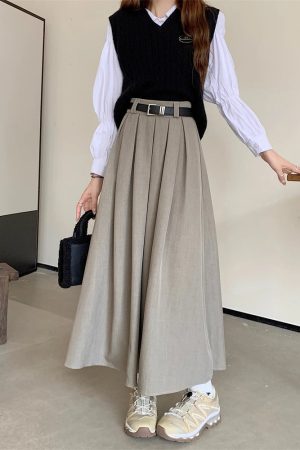 Dark Academia Midi Skirt