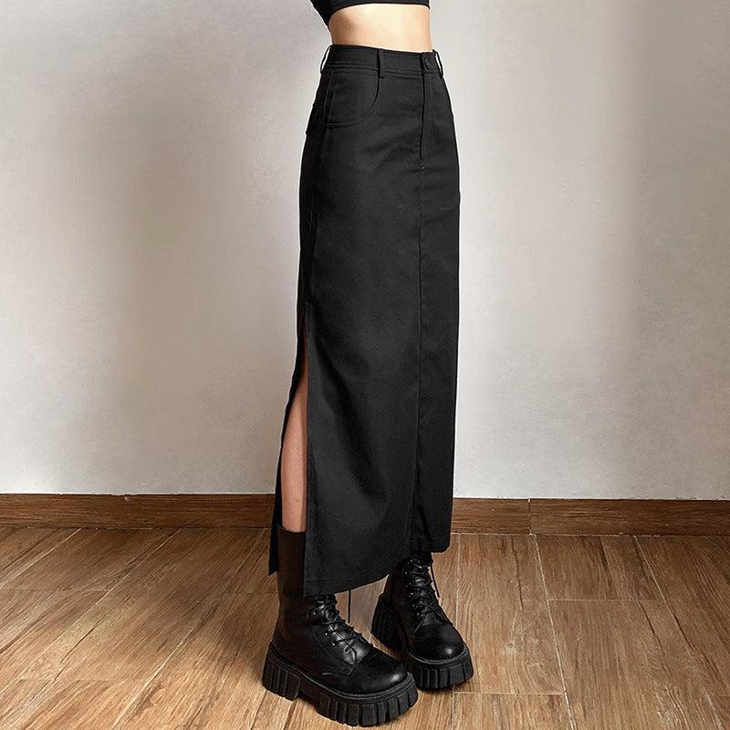 Dark Academia Side Slit Maxi Skirt Dark Academia Side Slit Maxi Skirt