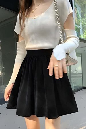 Dark Academia Velvet Mini Skirt