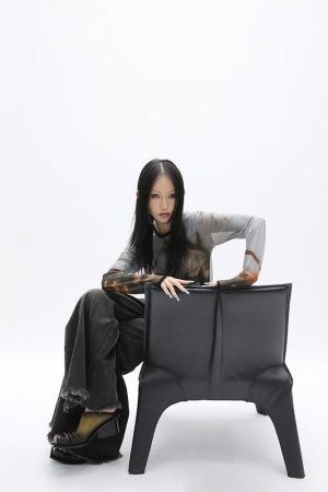 Dark Wash Distressed Wide Leg Jeans