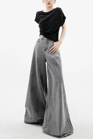 Dark Wash Super Wide Leg Jeans