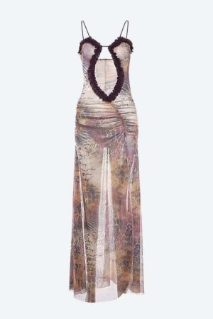 Deep Plunge Slit Maxi Dress