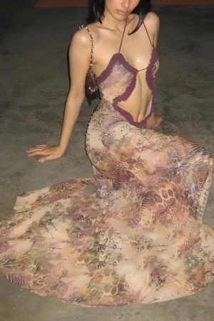 Deep Plunge Slit Maxi Dress