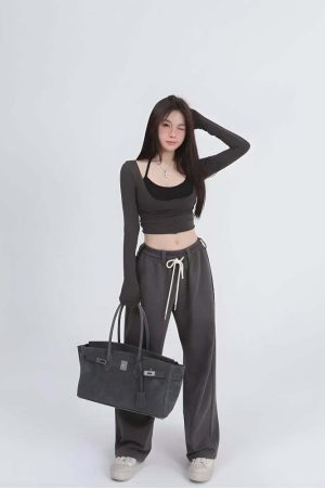 Deep Scoop Neck Two Piece Set Top