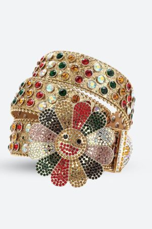 Disco Cowgirl Flower Buckle Belt