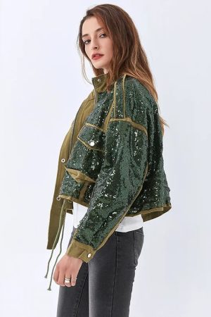Disco Cowgirl Sequined Zip-Up Jacket