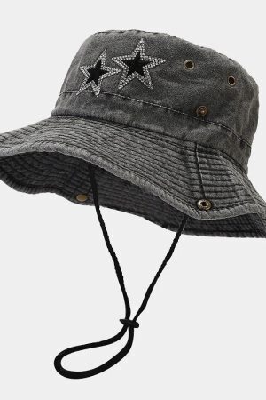 Disco Cowgirl Star Printed Denim Hat